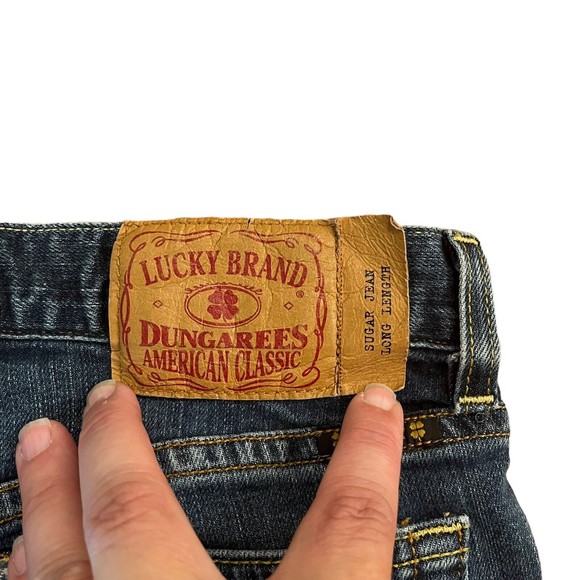 Lucky Brand Sugar Straight Leg Mid Rise Blue Denim Jeans Size 2/26 - Picture 5 of 6